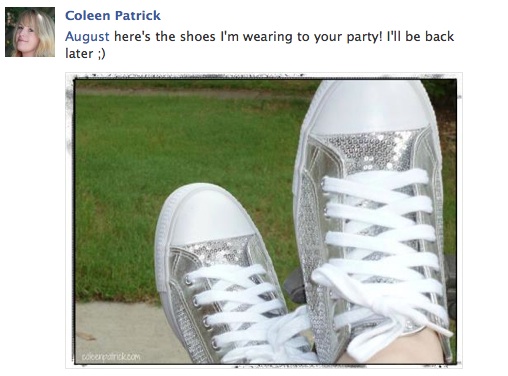 One of my favorite blogging pals, Coleen, got the disco ball rolling—with her FEET! 