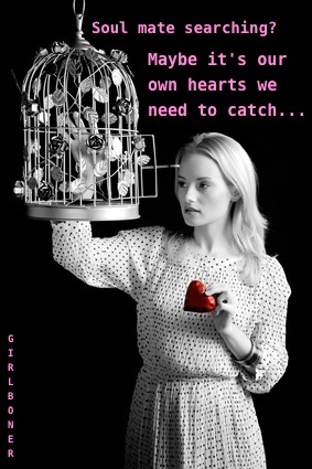Girl with cage and red heart